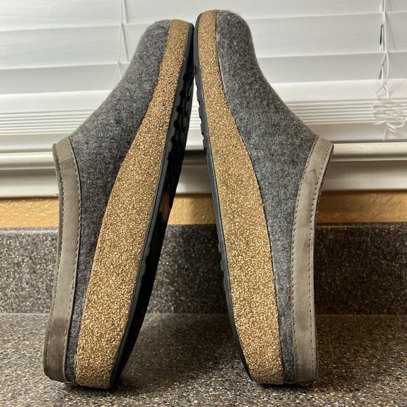 Haflinger Grizzly Wool Clogs Slippers Mens EU 46 US 13 Gray Slip On Comfort Mule - Picture 6 of 10